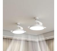 Aigostar Mesh - Ventilador de Techo con luz Inteligente con Aspas Retráctiles, LED 50W + DC 28W - APP/Mando, CCT Regulable 2700K-6500K, Silencioso, Temporizador, Función Invierno/Verano (106cm)-2Uds