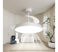 Aigostar Mesh - Ventilador de Techo con luz Inteligente con Aspas Retráctiles, LED 50W + DC 28W - APP/Mando, CCT Regulable 2700K-6500K, Silencioso, Temporizador, Función Invierno/Verano (106cm)