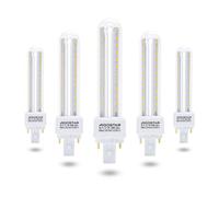 Aigostar Pack de 5 Bombilla PLC 2U, tubo de 12W Maiz G24, Blanco Cálido 3000K, 1180lm, No regulable