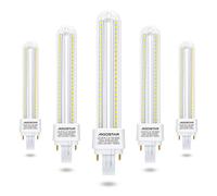 Aigostar Pack de 5 Bombillas LED PLC 2U, tubo de 11W/12W/15W, Maiz G24d-3, 2 Pines, Luz fría 6500K, No regulable
