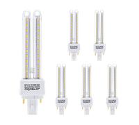 Aigostar Pack de 5 Bombillas LED PLC 2U, tubo de 11W Maiz G24, Blanco Cálido 3000K, 880lm, No regulable