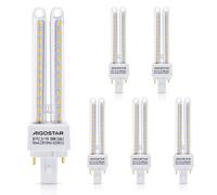 Aigostar Pack de 5 Bombillas LED PLC 2U, tubo de 11W Maiz G24d-3, Blanco Cálido 3000K, 880lm, No regulable