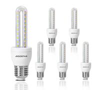 Aigostar - Pack de 5 Bombillas LED T3 2U 8W, E27 casquillo gordo, Luz Cálida 3000K, Ángulo 360°, 730lúmenes, no regulable
