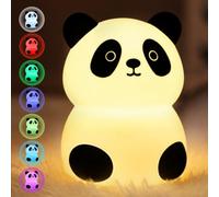 Aigostar Panda Luz Nocturna Infantil, 7 Colores & Blanco Cálido, Táctil