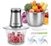 Aigostar Picadora Eléctrica con temporizador LED, 2 Recipientes (3L + 2L)