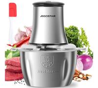 Aigostar Flor - Picadora Eléctrica 500W, Trituradora de Alimentos con Tazón de Acero Inoxidable 1.8L, 4 Cuchillas Afiladas y 2 Velocidades, Ideal para Carne, Verduras, Frutas y Cebolla