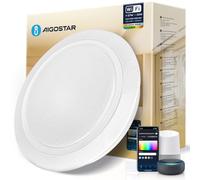 Aigostar Plafon LED Techo Alexa, 27W, 2760LM, 3000K-6500K, IP44, Plafón LED Inteligente Compatible con Alexa y Google Home, Lampara Techo Regulable para Salón/Dormitorio/Cocina/Comedor/Baño, Φ40CM