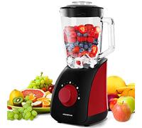 Aigostar Pomegranate Batidora de Vaso 750W,Jarra de Cristal Termoresistente 1.5L, Cuchillas de 4 hojas con diseño 3D de acero inoxidable de tipo 304. Función P, 2 velocidades, 20000rpm.