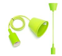 Aigostar Portalámparas Colgante de Plástico E27,100cm Cable con Soporte de Techo,Accesorios de La Lámpara DIY,Verde