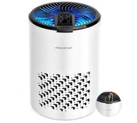 Aigostar Purificador de Aire Compacto HEPA con Carbón Activo para Hogar | Modo Sueño 15 dB, Bajo Consumo 4 W, Filtración de 4 Capas, Elimina Pelos de Mascotas, Olores, Humo y Alérgenos, Aromaterapia