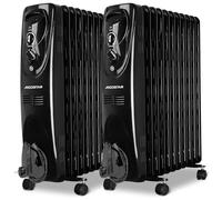 Aigostar Radiador de Aceite de 11 Elementos, 2300 Watios, Silencioso, Calentamiento rápido, 3 Ajustes de Potencia y Control Termostático de Temperatura, Recomendado para estancias de 24 m2, 2 Unidades