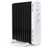 Aigostar Radiador de Aceite de 11 Elementos 2300W Protección Antivuelcos Blanco/Negro