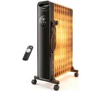 Aigostar Radiador de Aceite Eléctrico 2300W, 11 Aletas, Negro | Display LED, apagado automático y Mando a Distancia, Termostato ±1℃, Calefacción para Dormitorio y Salón 16-20㎡