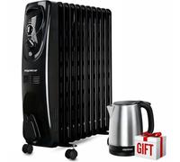 Aigostar Radiador Eléctrico de Aceite 11 Elementos, Regalo de Hervidor de Agua, Silencioso, 2300W, Calentamiento Rápido, 3 Modos de Potencia y Termostato, para Estancias de 24 m², Tummie