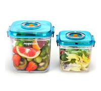 Aigostar Recipientes para Envasar al Vacío, 1,3L + 2,6L, Material Duradero de Calidad Alimentaria, para Almacenamiento de Alimentos, Conservación de Frutas, Preparación de Comidas y Encurtidos