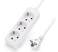 Aigostar Regleta alargador de 3 enchufes con cable de 1,5 metros,color blanco