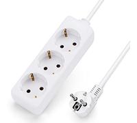 Aigostar Regleta alargador de 3 enchufes con cable de 1,5 metros,color blanco