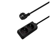 Aigostar Regleta alargador de 2 enchufes con cable de 1,5 metros Color Negro
