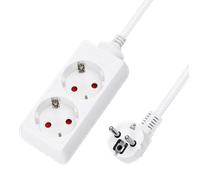Aigostar Regleta alargador de 2 enchufes con cable de 3 metros,color blanco