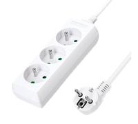 Aigostar Regleta alargador de 3 enchufes 16A 2P + E con cable de 1.5 metros e. Color Blanco