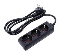 Aigostar Regleta Alargador de 3 Enchufes con Cable de 1，5 Metros， Color Negro