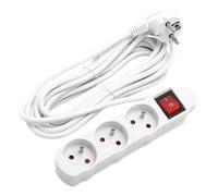 Aigostar Regleta alargador de 3 Tomas con Interruptor y Protección Infantil, 5 M, Blanco, 16A 250V