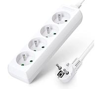 Aigostar Regleta alargador de 4 enchufes 16A 2P + E con cable de 3 metros e. Color Blanco