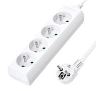 Aigostar Regleta alargador de 4 enchufes 16A 2P + E con cable de 3 metros e. Color Blanco