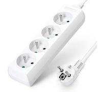 Aigostar Regleta alargador de 4 enchufes 16A 2P + E con cable de 5 metros e. Color Blanco