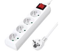 Aigostar Regleta alargador de 4 Tomas con Interruptor y Protección Infantil, 1.5 M, Blanco, 16A 250V