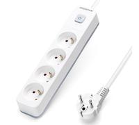 Aigostar Regleta alargador de 4 Tomas con Interruptor y Protección Infantil, 5 M, Francés, Blanco, 16A 250V