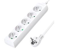 Aigostar Regleta alargador de 5 enchufes 16A 2P + E con cable de 1.5 metros e. Color Blanco