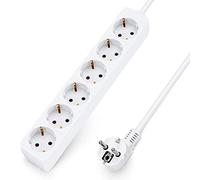 Aigostar Regleta alargador de 6 enchufes con cable de 1,5 metros,color blanco