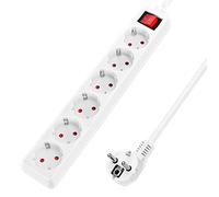 Aigostar - Regleta con 6 enchufes y 1'5 metros con interruptor