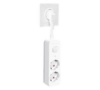 Aigostar Regleta Enchufe, Alargador Enchufe de 2 Tomas, Enchufe Multiple Regleta con Interruptor, Blanco