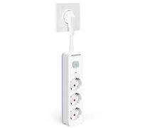 Aigostar Regleta Enchufe, Alargador Enchufe de 3 Tomas, Enchufe Multiple Regleta con Interruptor, Blanco