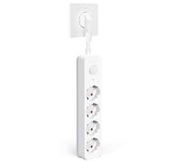 Aigostar Regleta Enchufe, Alargador Enchufe de 4 Tomas, Enchufe Multiple Regleta con Interruptor, Blanco
