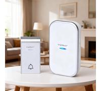 Aigostar Ring AC - Timbre inalámbrico, Timbre de Puerta con Indicadores LED, Resistente al Agua, 36 Melodías, 3 Niveles de Volumen, Timbre para Ancianos, Casa, Oficina (1 Receptor y 1 Transmisor)