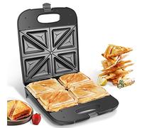 Aigostar Sandwichera XXL para 4 Sándwiches, 1400W, Recubrimiento Antiadherente