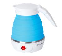 Aigostar Sapphire - Hervidor eléctrico plegable de viaje, doble voltaje 100~240V, mango Cool Touch, hasta 1000W de potencia, capacidad de 600 ml, recalentamiento automático. Libre de BPA.