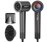 Aigostar Secador de Pelo Iónico 180.000 rpm, 500M Iones Negativos | Secado Rápido 65 m/s, 1600 W, Motor BLDC, Difusor y Boquilla Magnéticos, 390 g Ultraligero, Control de Temperatura NTC