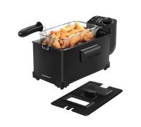 Aigostar Slater - Freidora de 3 litros, 2200 watios de potencia y tapa con ventana de visualización, Acero inoxidable de tipo 304 y recipiente totalmente extraíble para vaciado de aceite