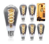 Aigostar ST64 Bombilla Edison Estilo Vintage Casquillo Gordo. 4W， Bombilla De Filamento Led E27 Luz cálida (1800K). No Regulable. Pack 5 Uds