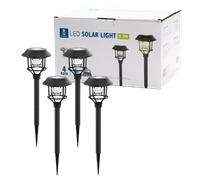 Aigostar Stella - 4 x Lámpara solar para jardín y exteriores, RGB luz de colores, IP44 a prueba de agua. Modo iluminación constante o intermitente. Perfectas para jardín, patios y caminos exteriores