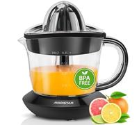 Aigostar Thomas - Exprimidor de Naranjas Eléctrico 40W, 700ml. Exprimidor Eléctrico con 2 Conos Desmontables, Doble Sentido de Giro. Libre de BPA, Fácil de Limpiar