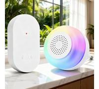Aigostar Timbre Inalámbrico RGB, IP65 Timbre de Puerta con Autoalimentado, Timbre Inalámbrico Exterior Impermeable, 5 Niveles De Volumen Y 32 Melodías