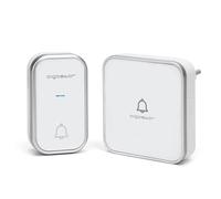 Aigostar Timbre Inalámbrico, Timbre de Puerta con Autoalimentado, Timbre Inalámbrico Exterior Impermeable con Indicadores LED, Resistente al Agua, 36 Melodías, 3 Niveles de Volumen, Blanco