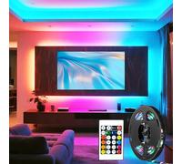 Aigostar Tira de Luz de Bajo Voltaje 2M 4.9W, 60 LED RGBIC Tira de Luces Regulable con Mando Distancia, Luz Led Adhesiva con USB para Interior Sala de Estar Dormitorio Corredor
