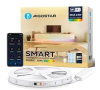 Aigostar Tira LED Alexa, RGBIC, 10M(30LEDs/M), 24W, Luces LED Alexa con Control Segmentado, Sincronización de Música y DIY Colores para Habitacion, Fiesta, Bricolaje, Decoración del Hogar, Gaming