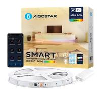 Aigostar Tira LED Alexa, RGBIC, 10M(30LEDs/M), 24W, Luces LED Alexa con Control Segmentado, Sincronización de Música y DIY Colores para Habitacion, Fiesta, Bricolaje, Decoración del Hogar, Gaming